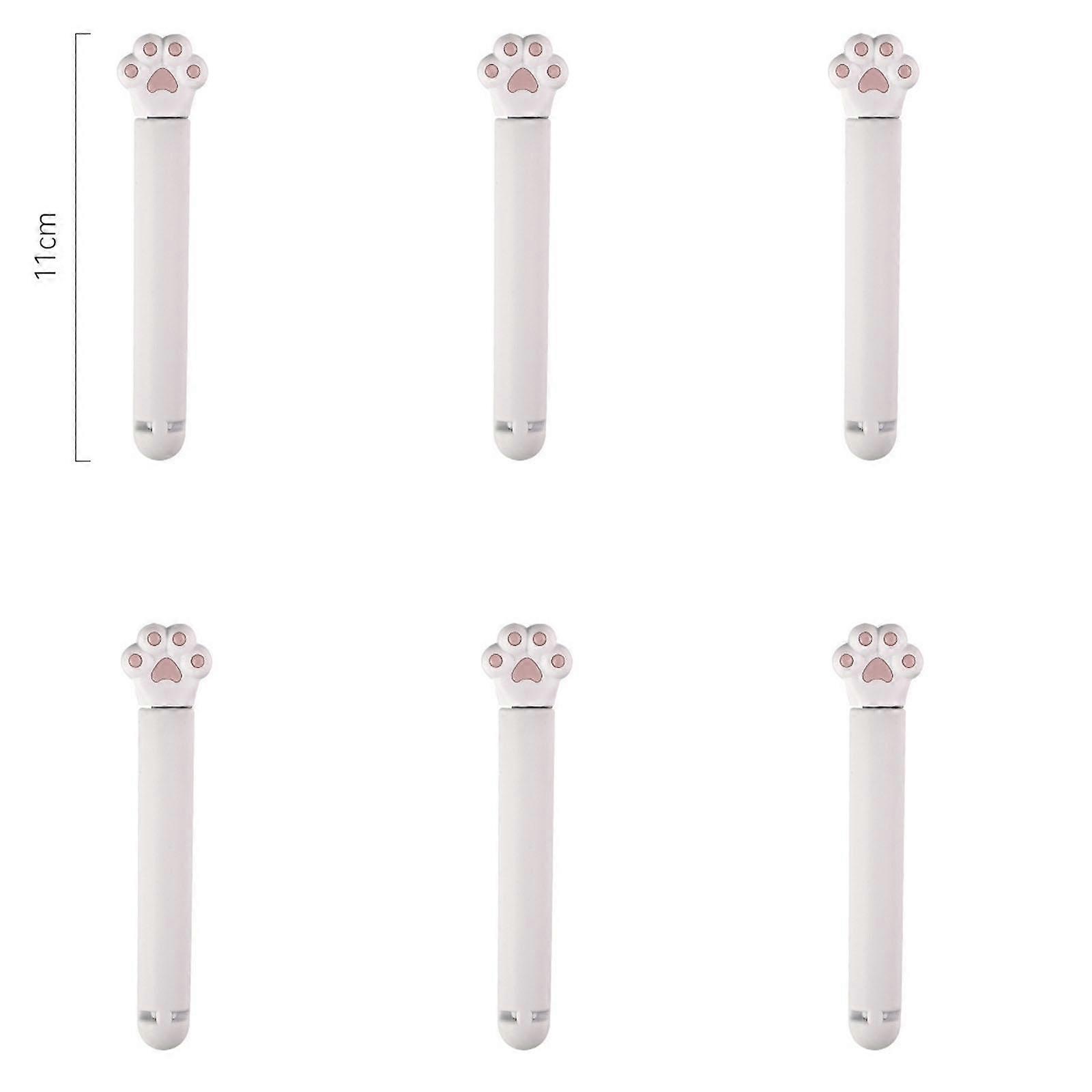 6pcs Cute Cat Paw Bag Sealer Bag Clips Food Seal Clip Moistureproof Snack Sealing Clamp Storage Organization Kitchen