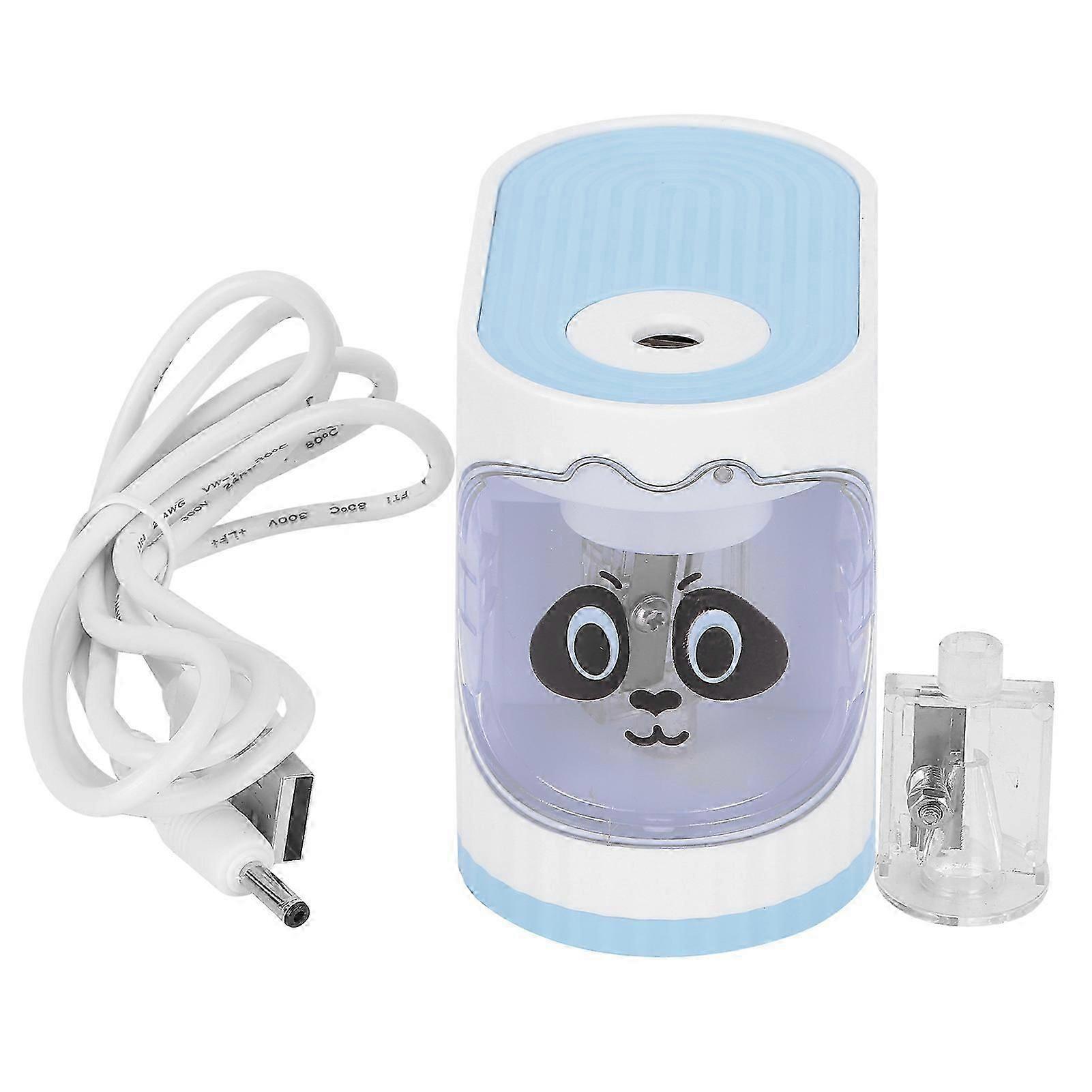 Electric Pencil Sharpener Classroom Cartoon Stationery Auto Stop for Kids ArtistsBlue