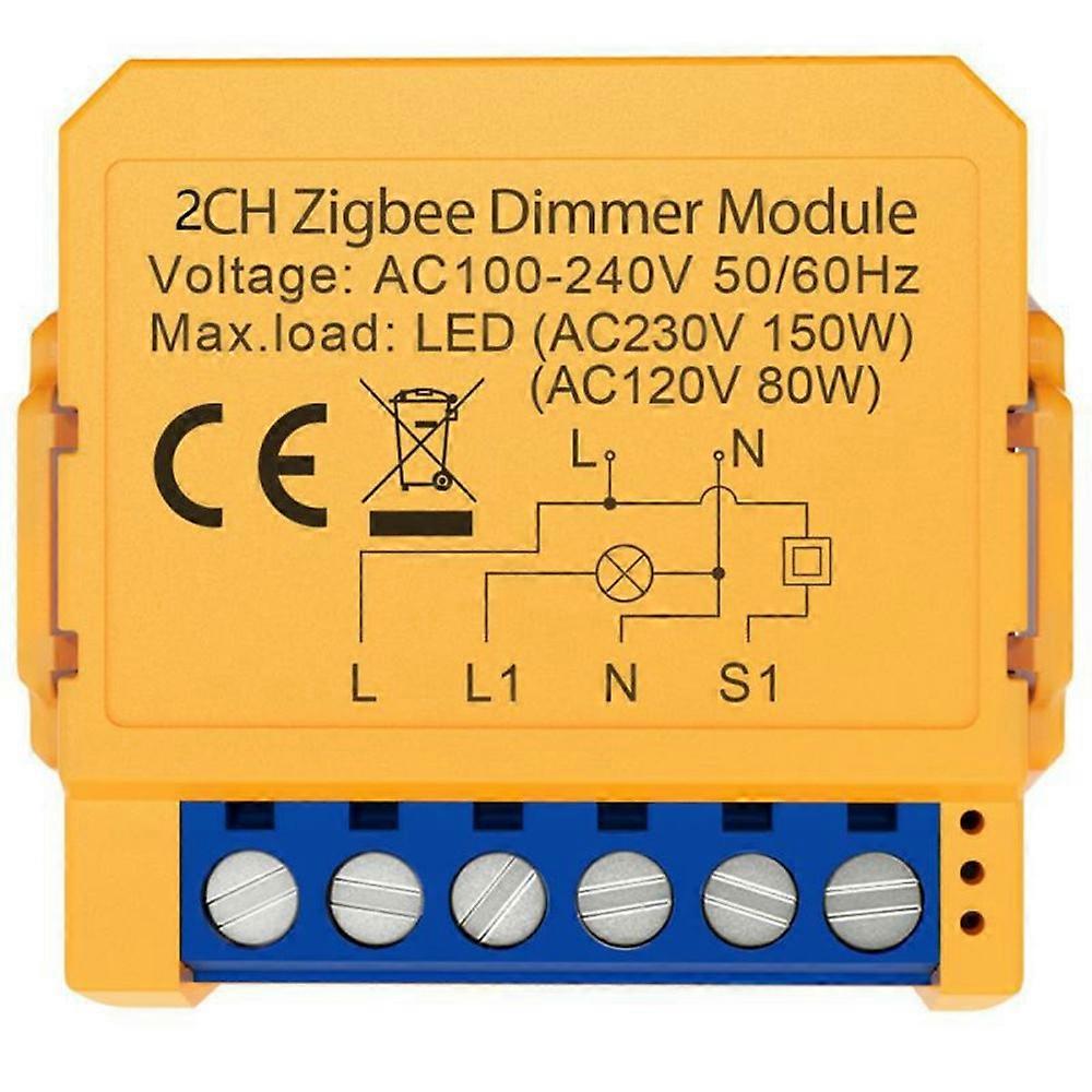 DMS16-2 Channel WiFi Smart Zigbee Dimmer Switch Module Tuya Wireless Remote Control Light Dimming