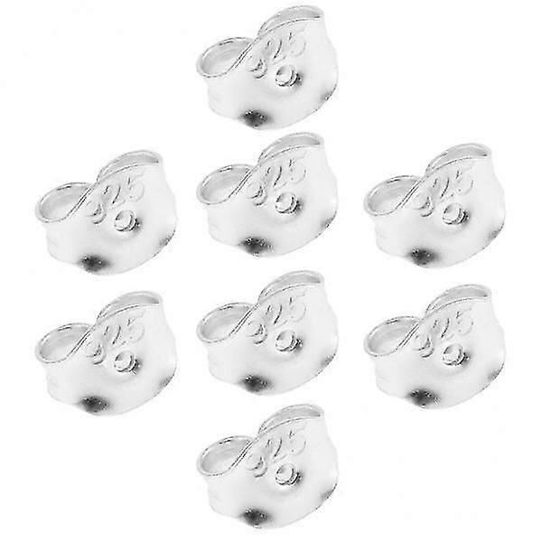 7x8 Pieces 925 Replacement Earring Backs Stoppers for Ear Studs DIY Silver