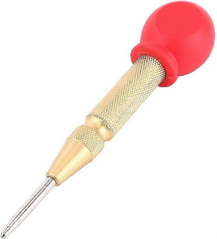 Automatic Center Punch HSS Center Punch Marking Tool Marker with Protection (Silver)