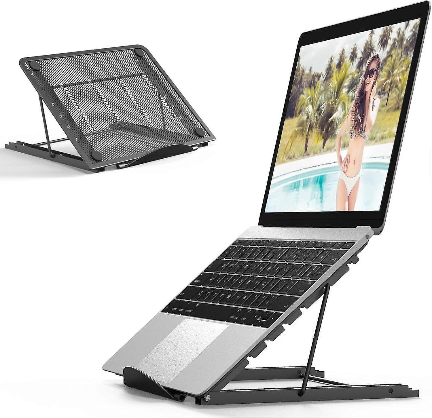 Laptop Stand, Foldable Portable Ventilated Desktop Laptop Stand, Universal Lightweight Adjustable Ergonomic Tray Stand