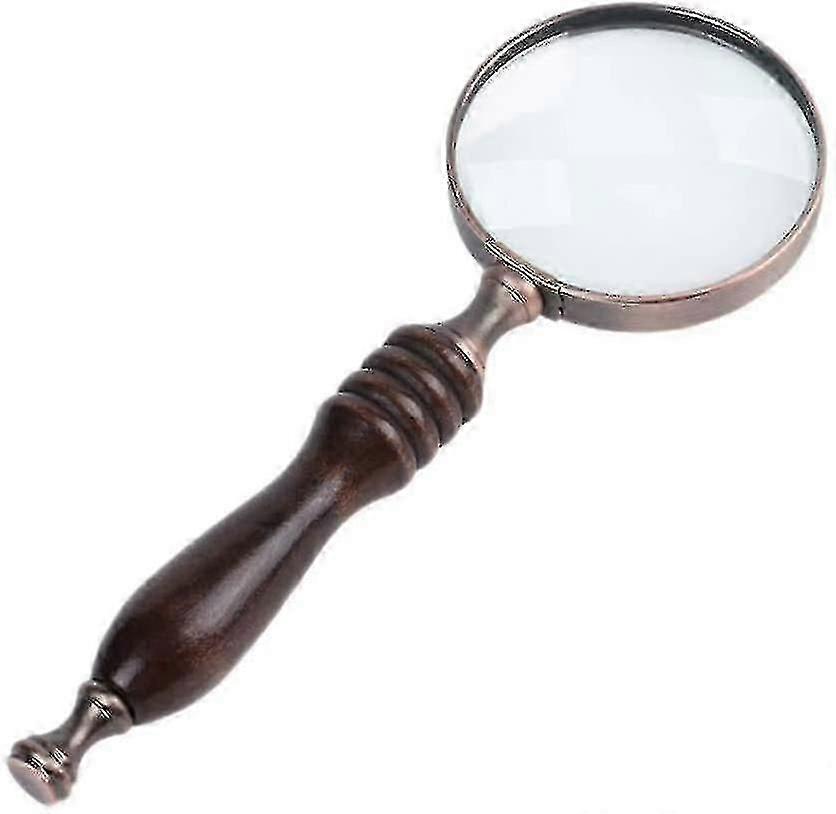 Handheld Antike Sandelholz Freie Linse Lupe für Lesehilfe, Fortgeschrittene, Low Vision, Prüfung, Handwerk Hobby 1 Stück Log-Farbe