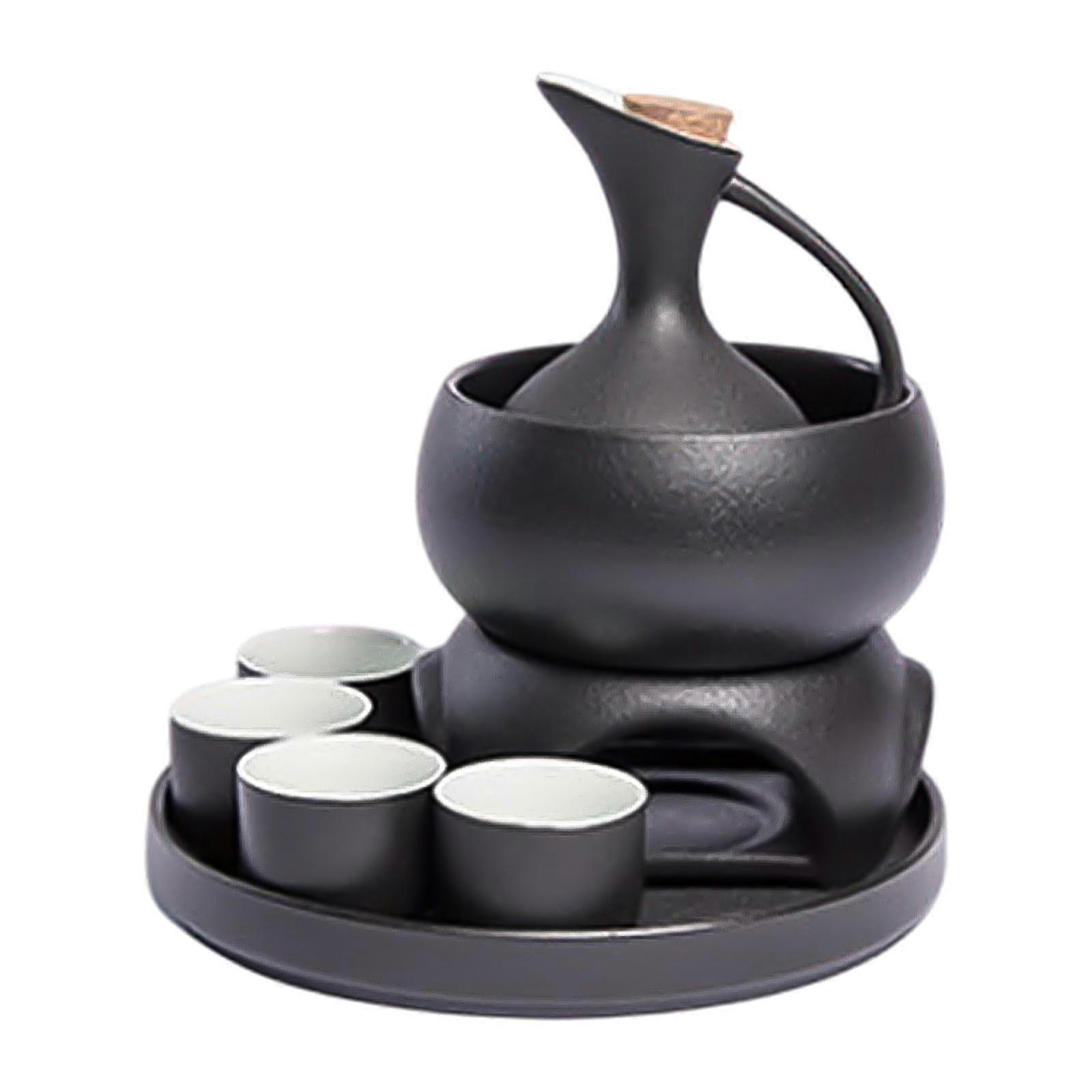 세라믹 사케 세트 도자기 도자기 온난화 그릇 트레이 음료 용기 사케 포트