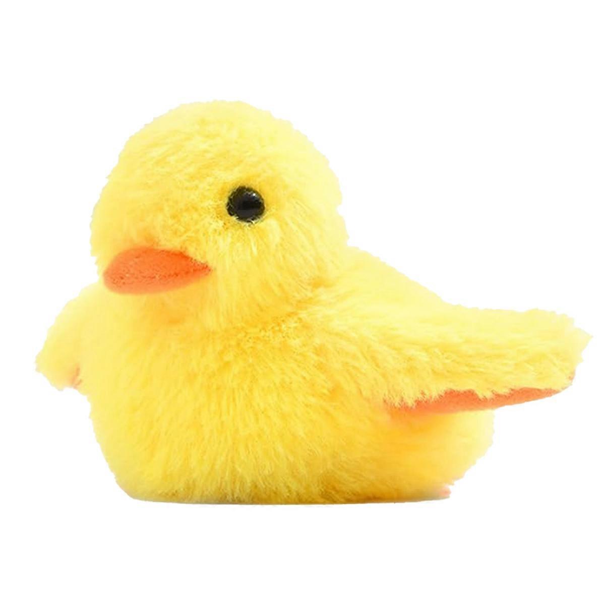 Yellow Ducky Cat Toy, Rechargeable Flapping Wings Duck Cat Toys Touch Activated Kitten Plush Toy Interactive Cat Exercise Toy with Lifelike Sound