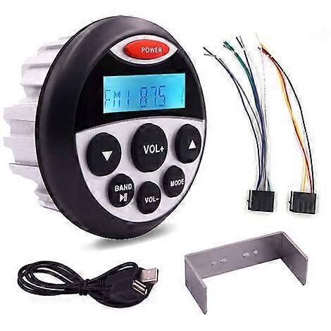 Marine Boat Stereo, Bluetooth Connectivity for Seamless Music Streaming, Auxiliary Input for Diverse Media Options (Blue)