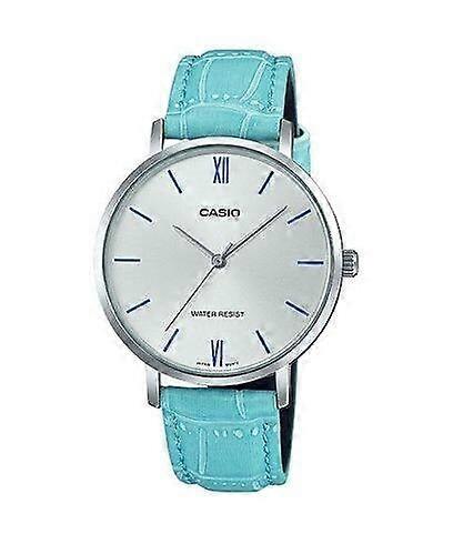 Casio Ltp-vt01l-7b3udf Women's Analog Watch – Silver Dial, Blue Leather Strap