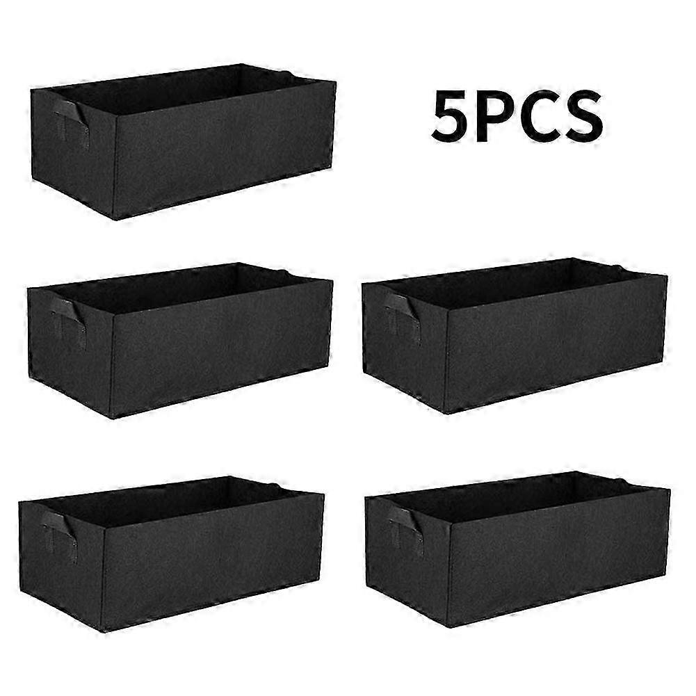5PCS Felt Plant Growing Kits Planter Bags Outdoor Rectangle Plant Fabric Pot Container for Ourdoor G