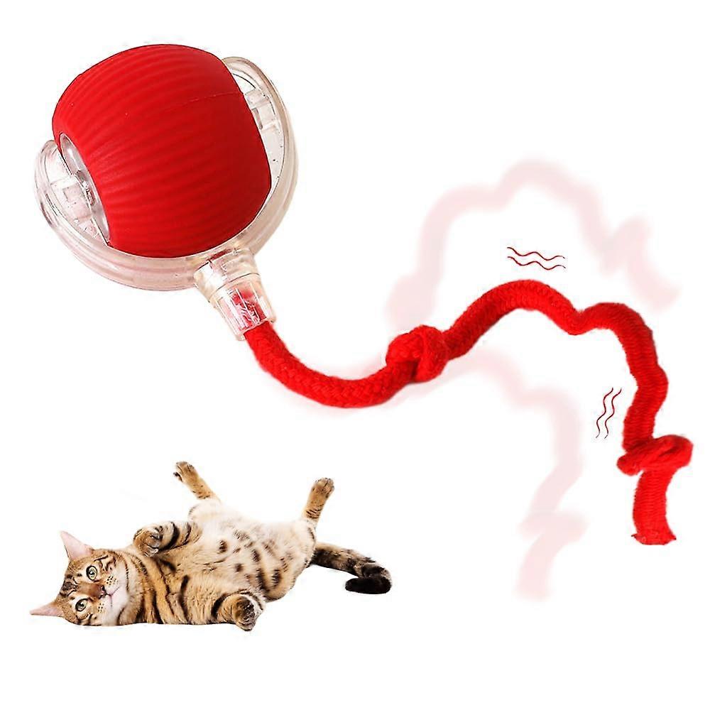 Interactive Cat Toy Ball for Indoor Cats, 2025 Upgraded Automatic Rolling Toy for Adult Cats, Smart Red Pet Ball for Kittens