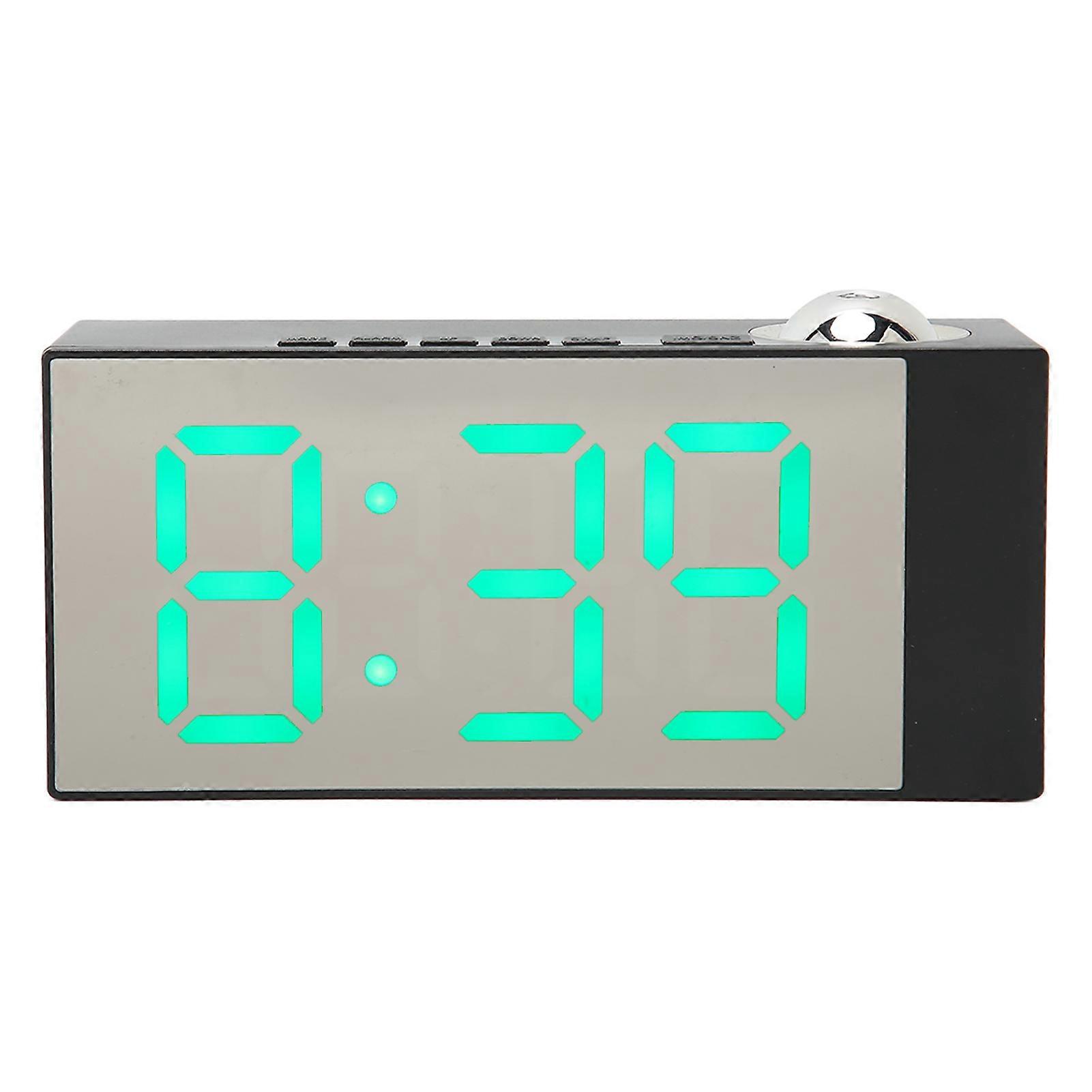 Projection Alarm Clock USB Charger Port Adjustable Brightness Digital Clock with 180 Degree Rotatable Projector for Ceiling 