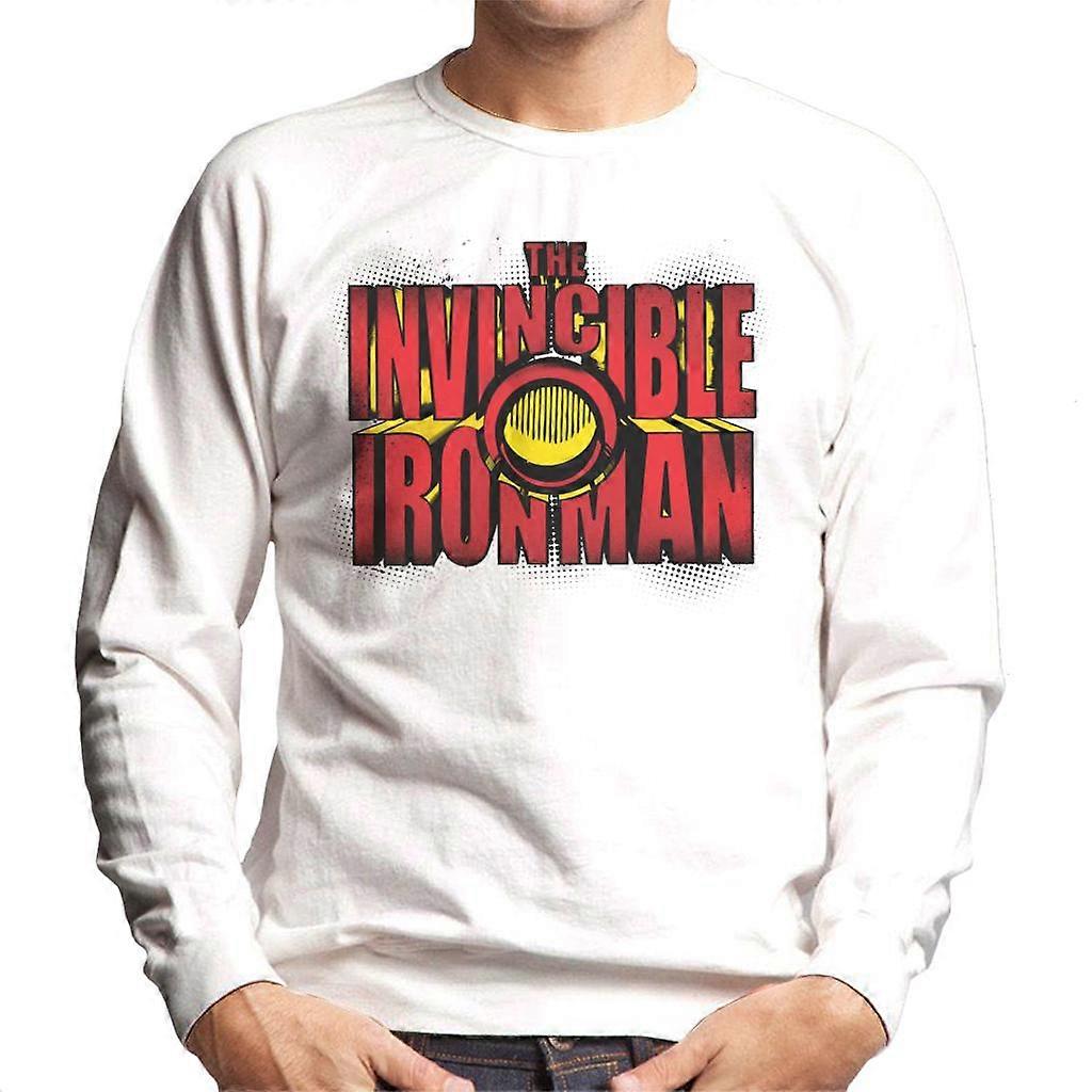 Marvel The Invincible Iron Man Chest Piece Text Men's Sweatshirt