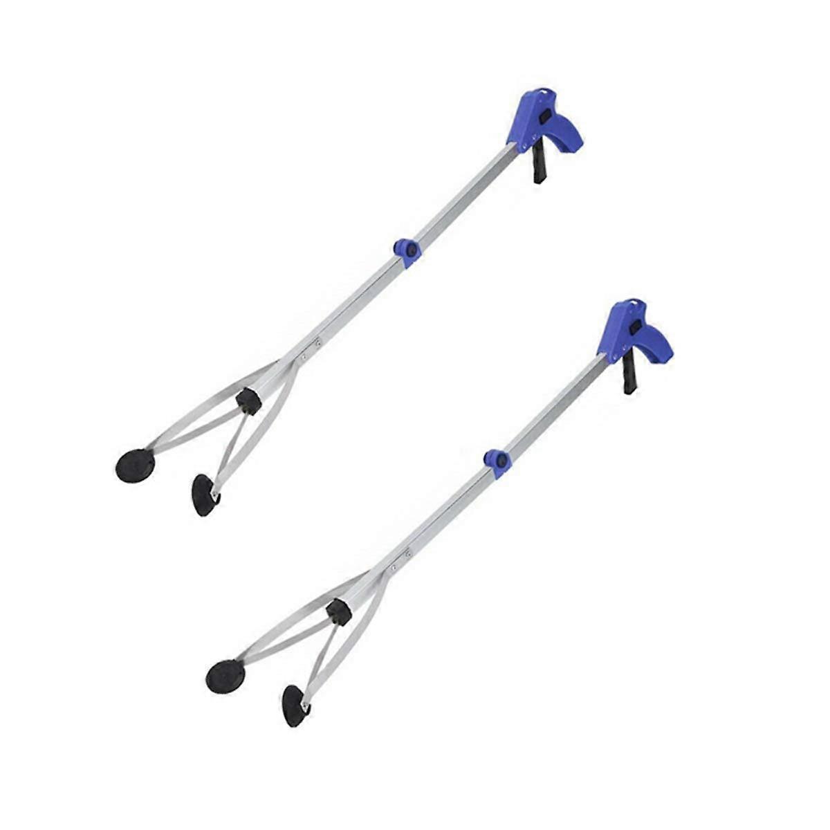 2 Pack 32" Foldable Reacher Grabber Tool, Long Extender Gripper with Suction Cups, Claw Trash Picker for Garden and Mobility Aid