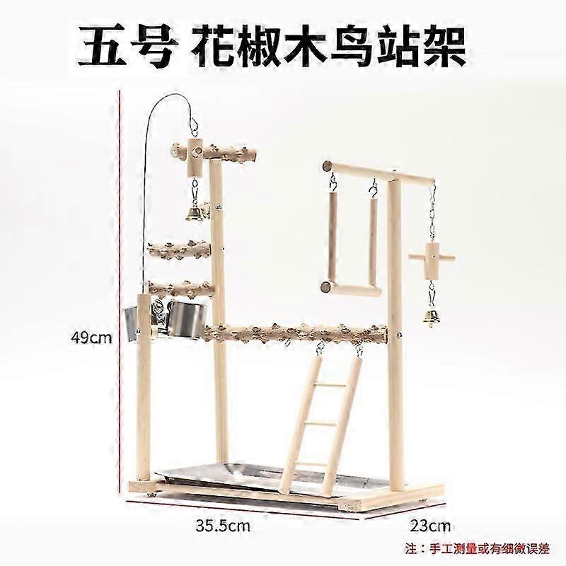 1 Set Parrot Cage Toy Bird Swing Playing Ladder Parrot Standing Rod Feeder Cup