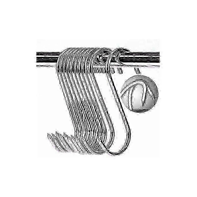 10 Stainless Steel Butcher Hook, S Hooks, 120mm, S Hook for BBQ, Meat, Sausage, Cookware, Rustproof, Robust and Durable