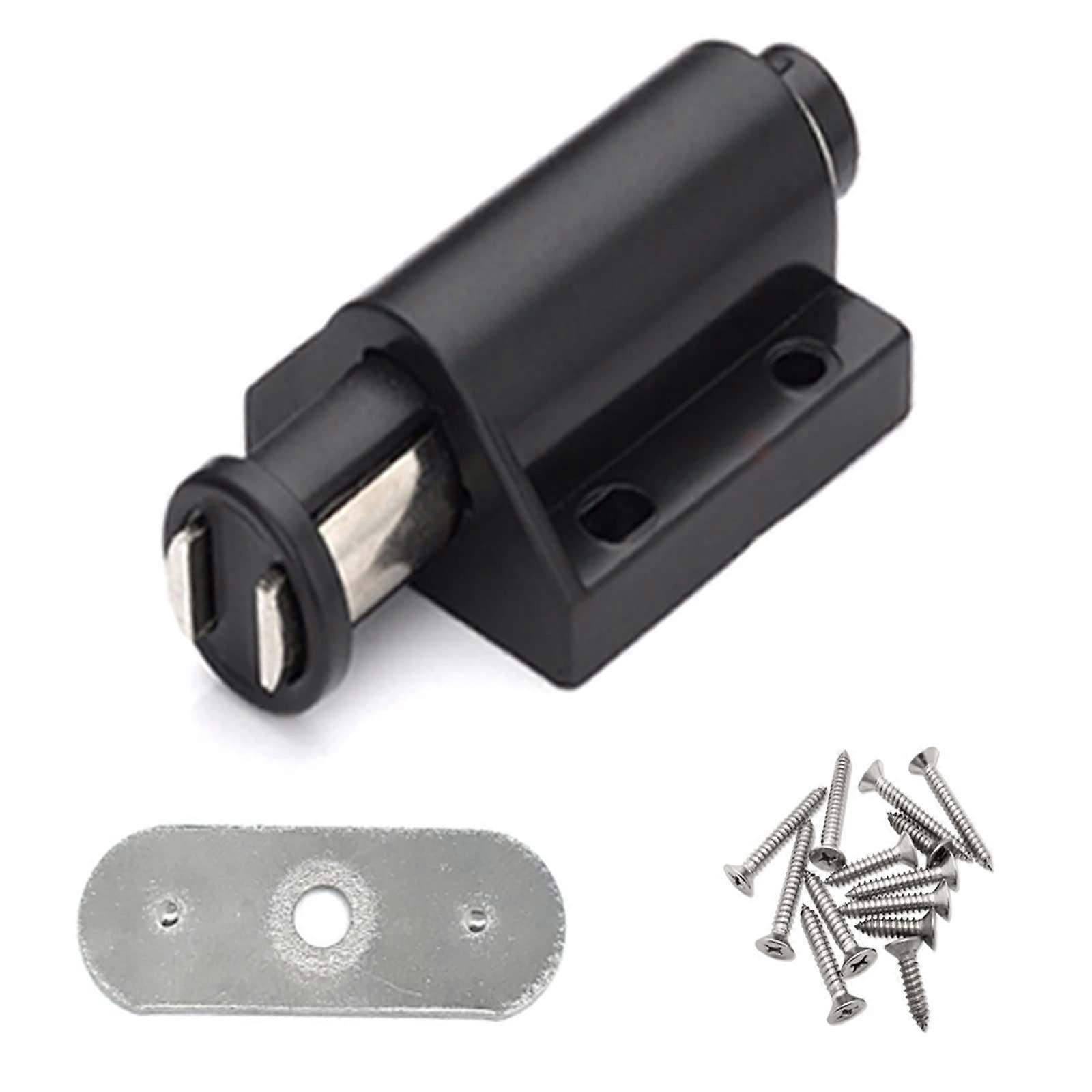 10 sets of black sbs plastic cabinet single magnetic magnet latch, open latch door drawer
