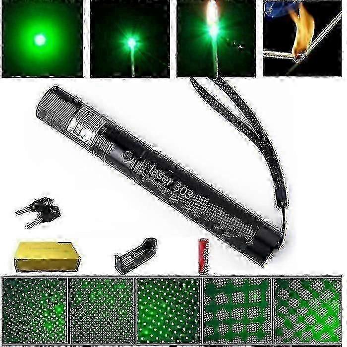 Top Laser 303 200 Mw Laser Pointer Green Focal Length Adjustable And Star Filter Pattern With 4000 M