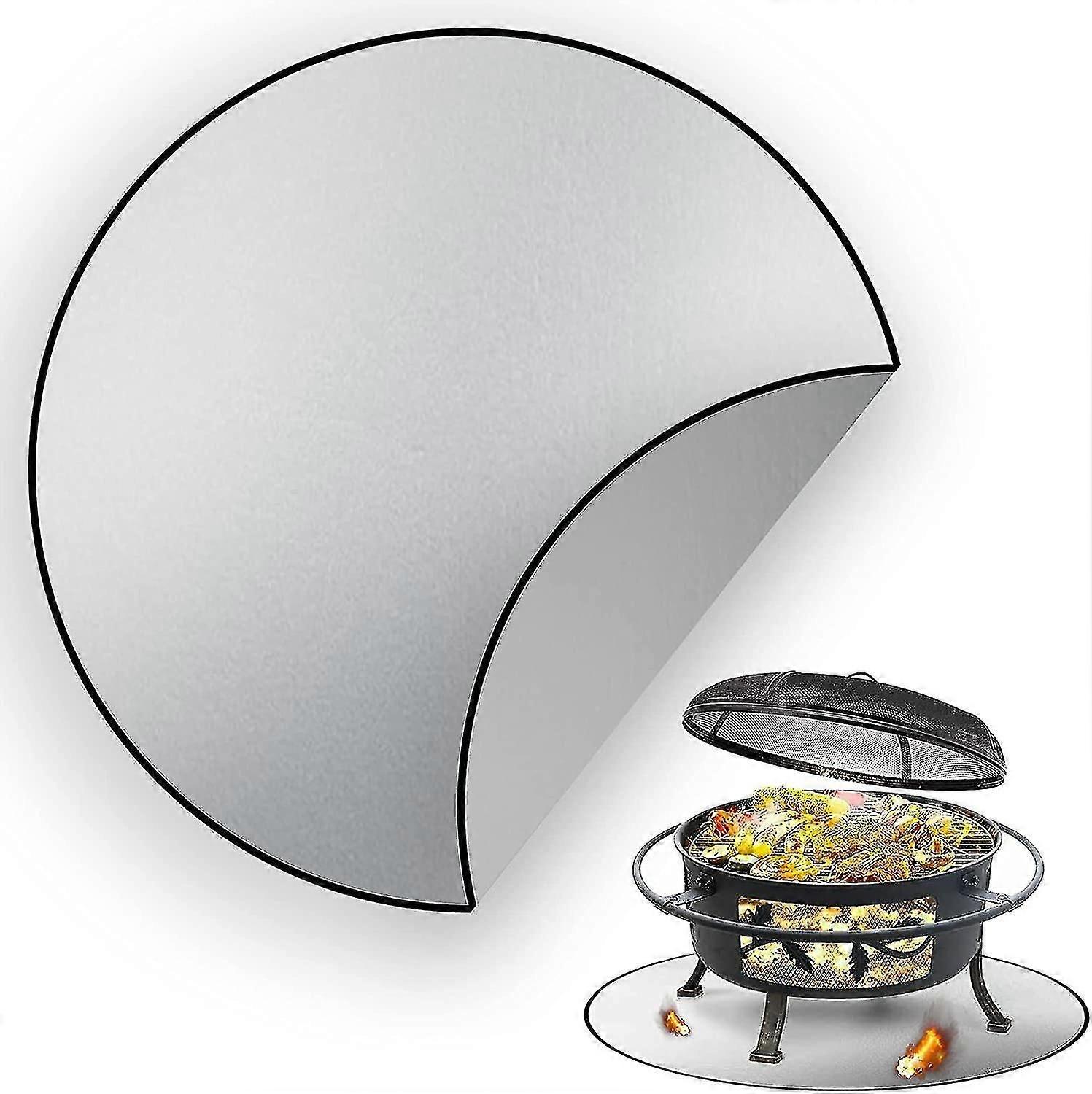 24in/60cm Double Sided Outdoor Fire Pit Insulation Mat for Picnic