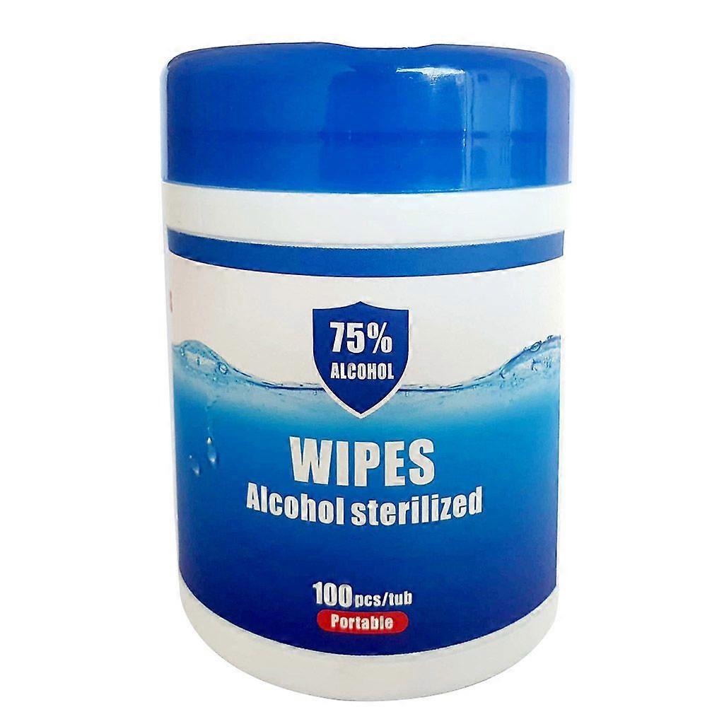 Barrel 100 Pcs Wet Wipes 75% Alcohol Detergent Single Use Cleaning Soft Wipes