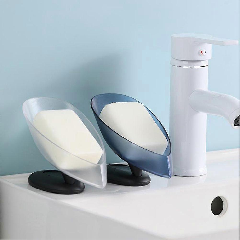 Leaf Shape Soap Holder Soap Dish Suction Cup Fixed Shower Drain Soap Holder Tray