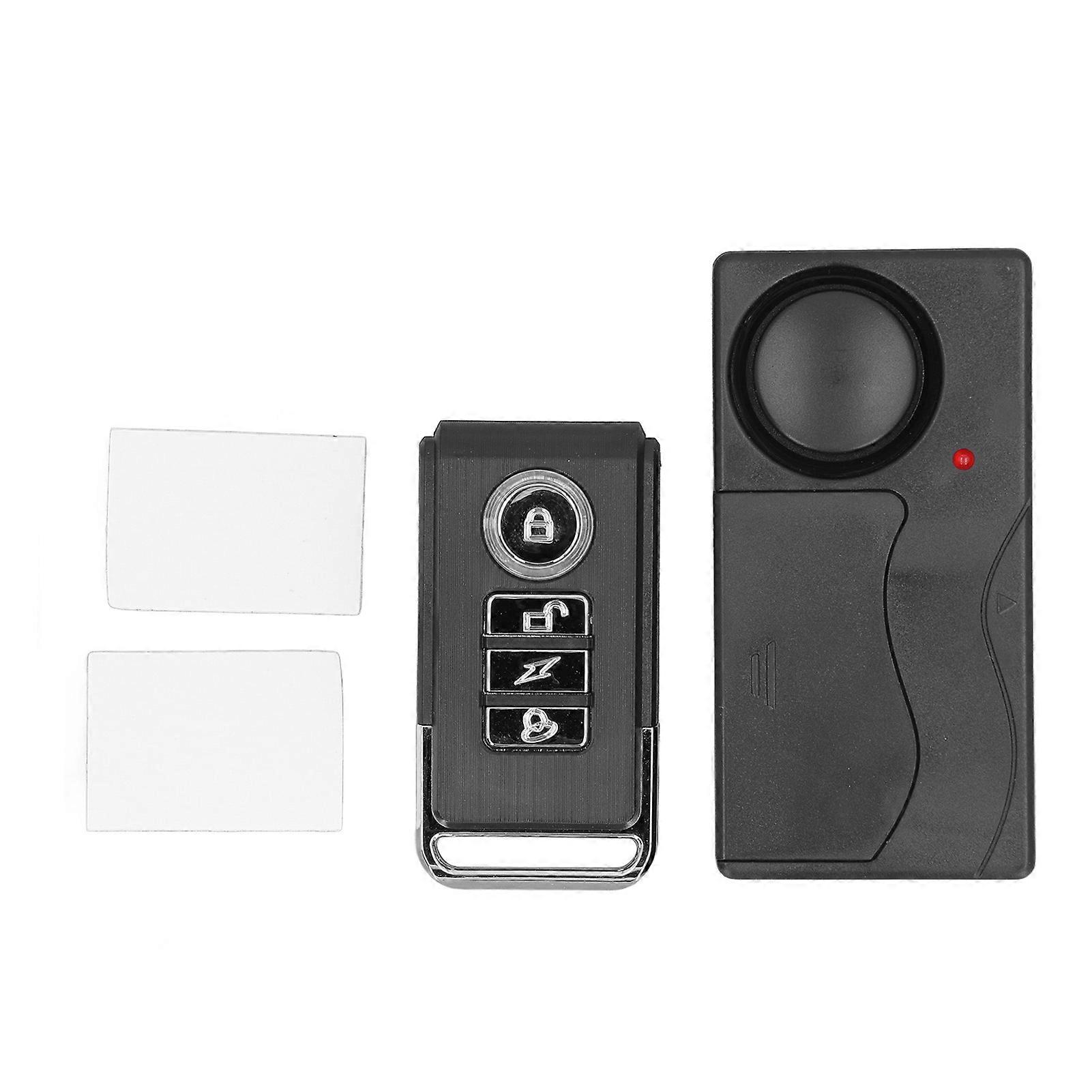 Wireless Vibration Alarm with Remote Control 108dB 10 Levels Adjustable Sensitivity Bike Anti Theft Burglar Alarm for Doors