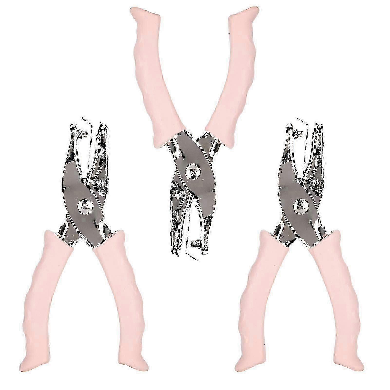 3pcs Manual Hole Puncher 3mm Single Opening Handheld Ticket Paper Punching Forcep Cutting Tool-yvan x