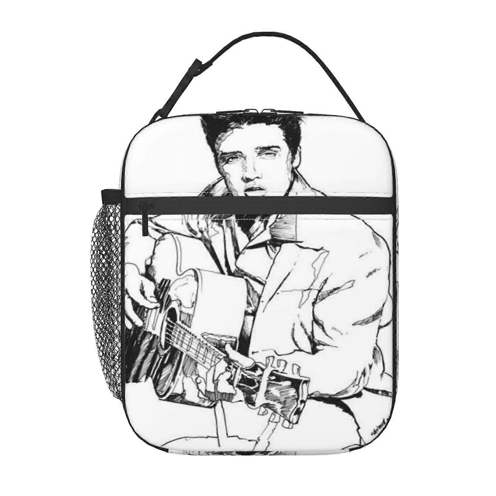 f22 Elvis Presley Lunch Bag with Built-in Cutting Board, Innovative All-in-One Design for Outdoor Enthusiasts b22