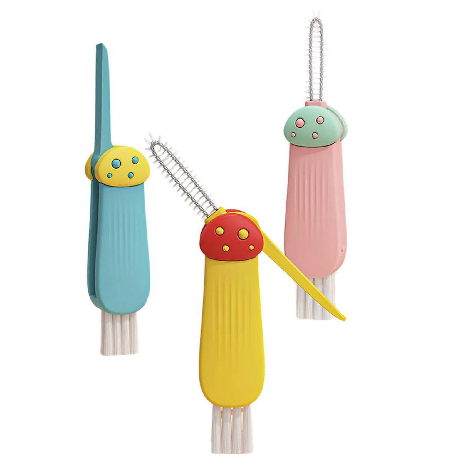 Compactly Cup Lid Cleaning Brushes Multifunctional Ergonomic Handle Tight Space for Coffee Mugs, Straws,Water Bottles