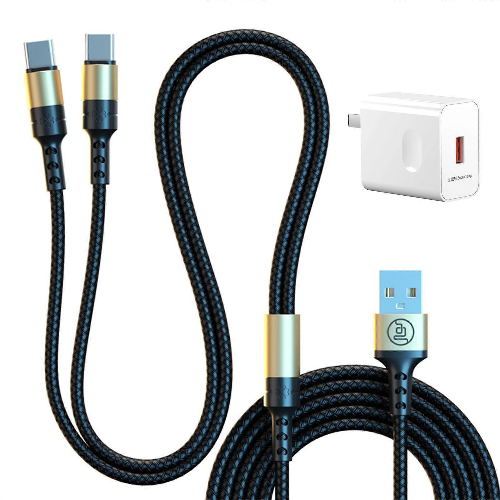 22.5W Charging Double Type C Data Cable Phone 5V Charging Cable Two in One Charging Cable for Mobile Phones/Tablets