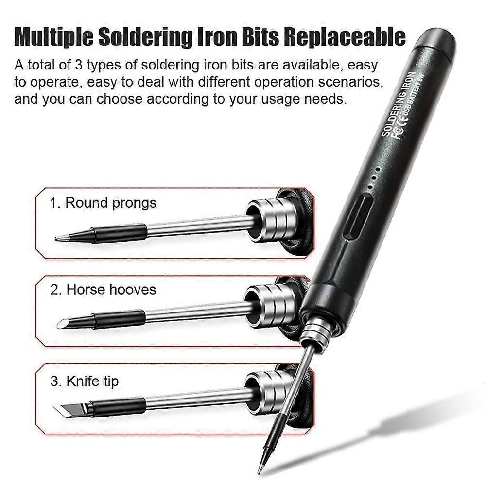 USB Portable Intelligent Electric Soldering Iron Multifunctional Soldering Welding Pen with 300-450℃ Temperature Adjustment Function for Soldering Re