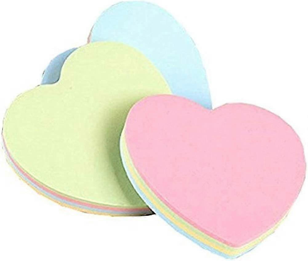 3 pcs 1 Pack 100 Sheets Heart Shape Sticky Notes Cube Notepads - Perfect for Crafting and Organizing (76 * 76mm)