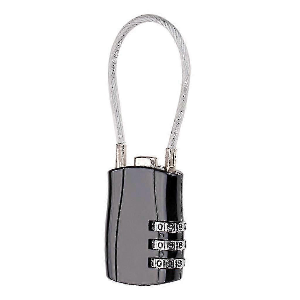 Motorcycle Helmet Chain Lockstitch Cable Lock 3-digit Password Combination