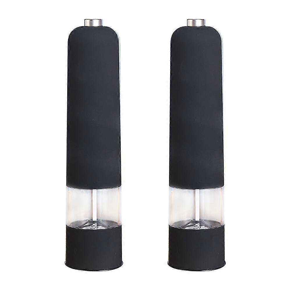 Pepper & Salt Grinder Set, 2pcs Adjustable Ceramic Mill, ABS Black