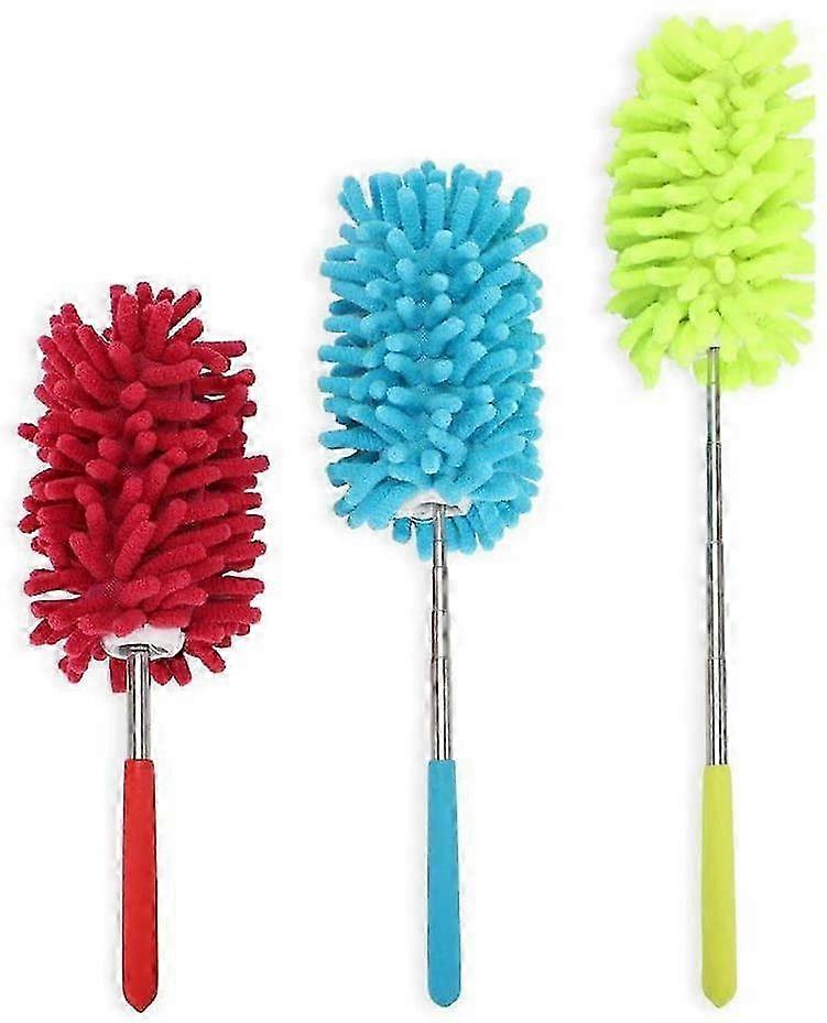 Microfiber Extendable Hand Dusters Washable Dusting Brush with Telescoping Pole for Cleaning--