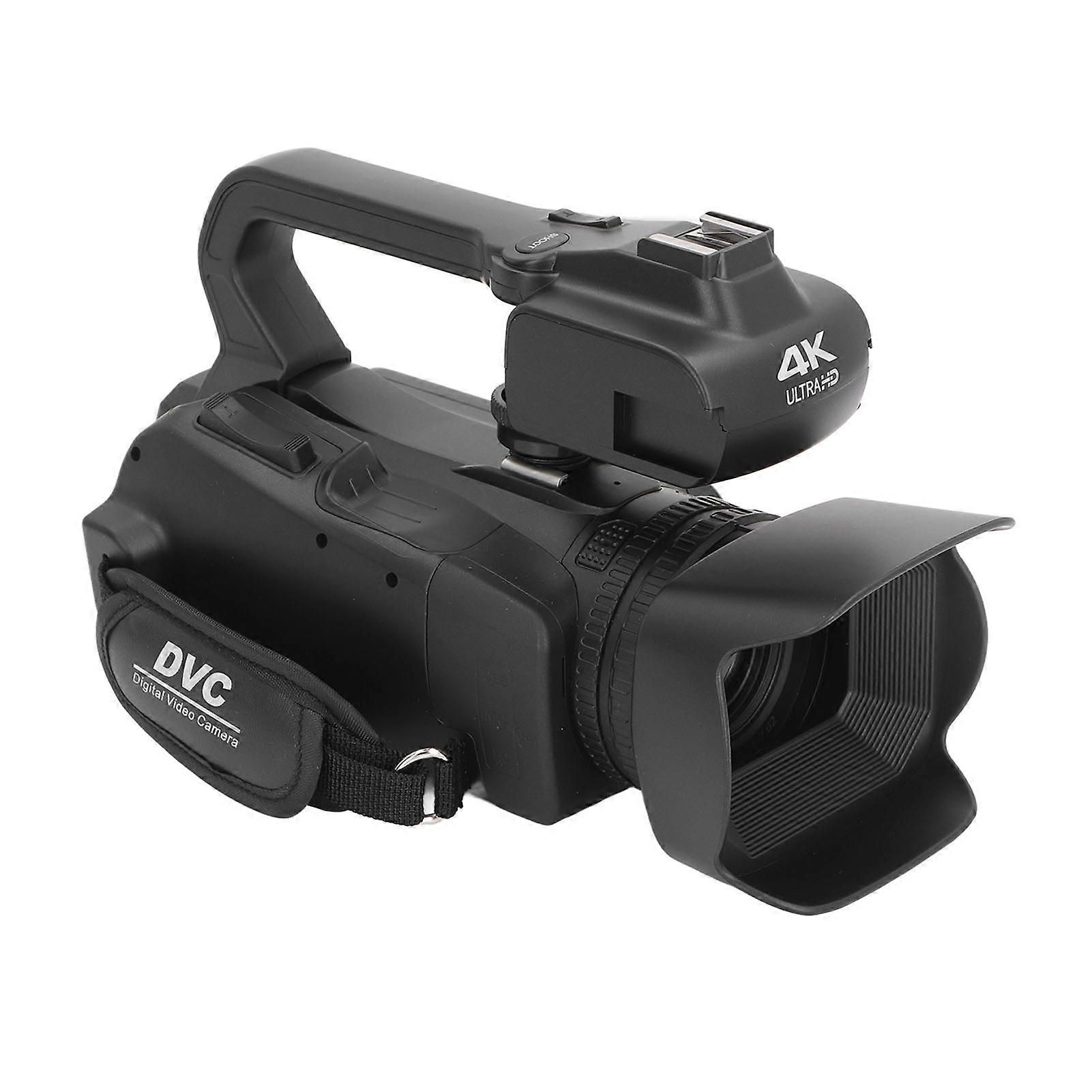 Camcorder 4K 64MP 18x Digital Zoom 4inch Touch Screen Vlog Camera Lossless Output with Remote Control Microphone Fill Light