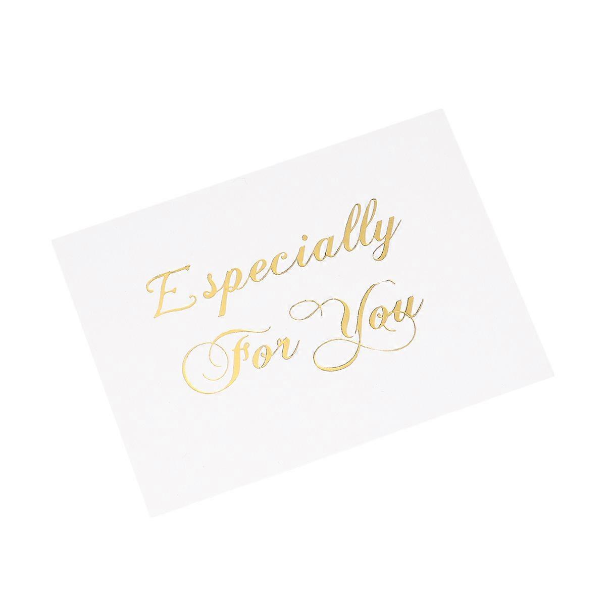 Mini Greeting Card Thank You Valentine Party Wedding Invitations Letter Greeting Cards Gold Rectangular Message Writing 50Pcs