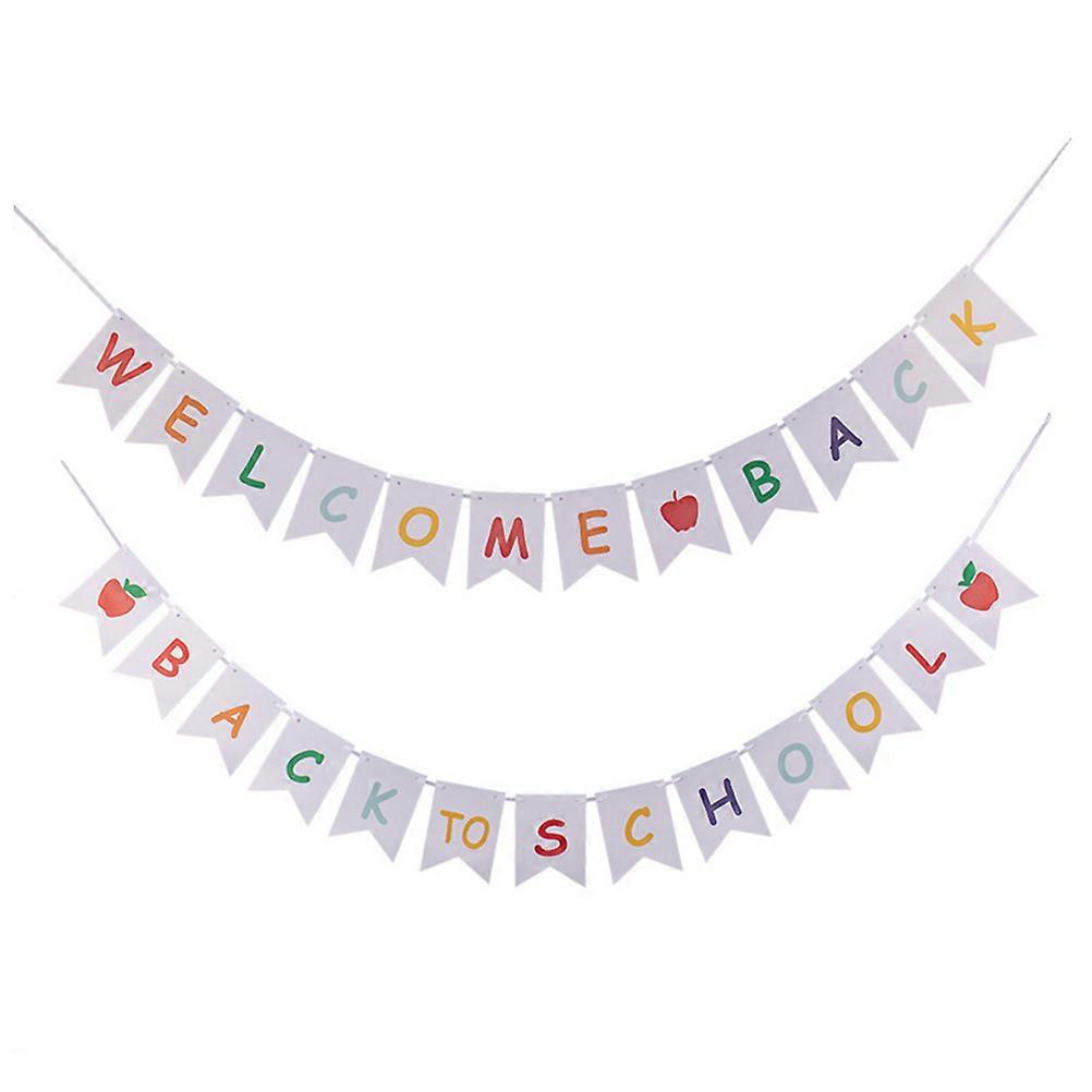 Back to School Banners Creative Hanging Paper Banner Backdrops for Adornment Assorted Color