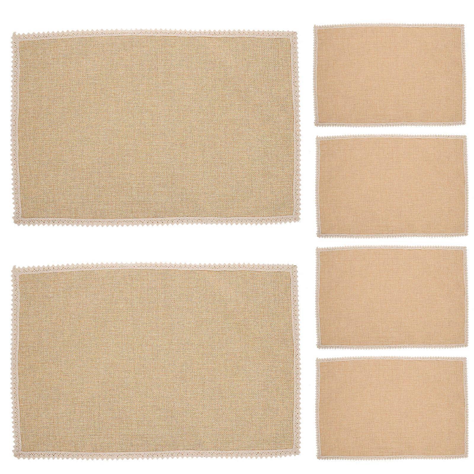 Table Setting Mats Place Mat Washable Tableware Mat from Scratches and Stains Oatmeal Brown 6Pcs