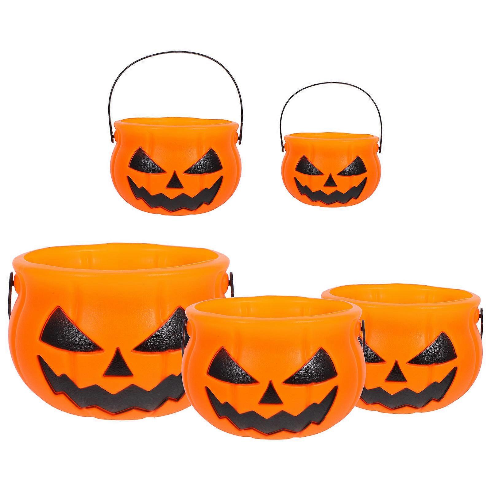 Here's a refined and engaging product description based on your input:
**5PCS Halloween Pumpkin Bucket Set – Lightweight Candy Holder for Trick