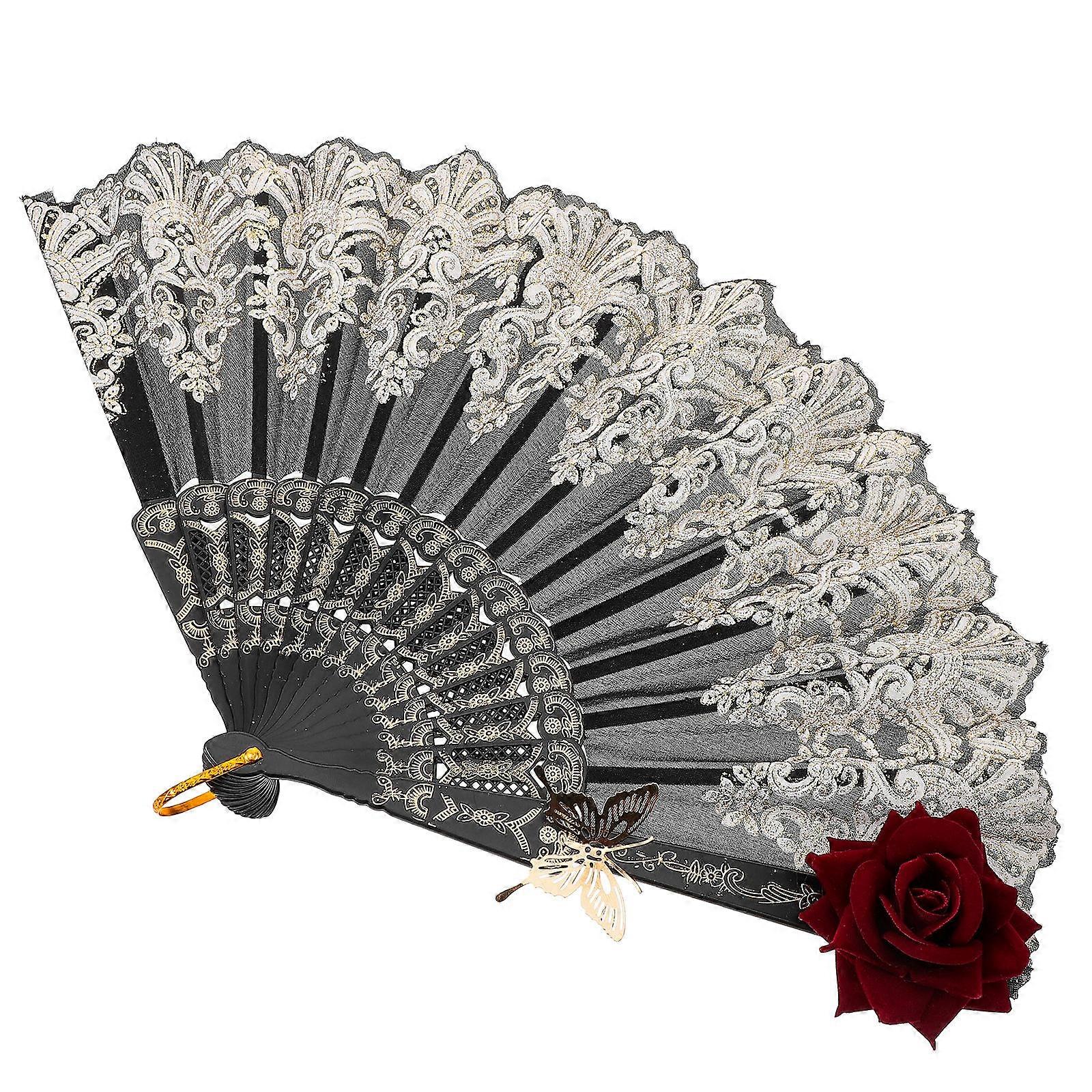 Folding Hand Fan Decorative Hand Fans For Special Events Cool Plastic 1Set