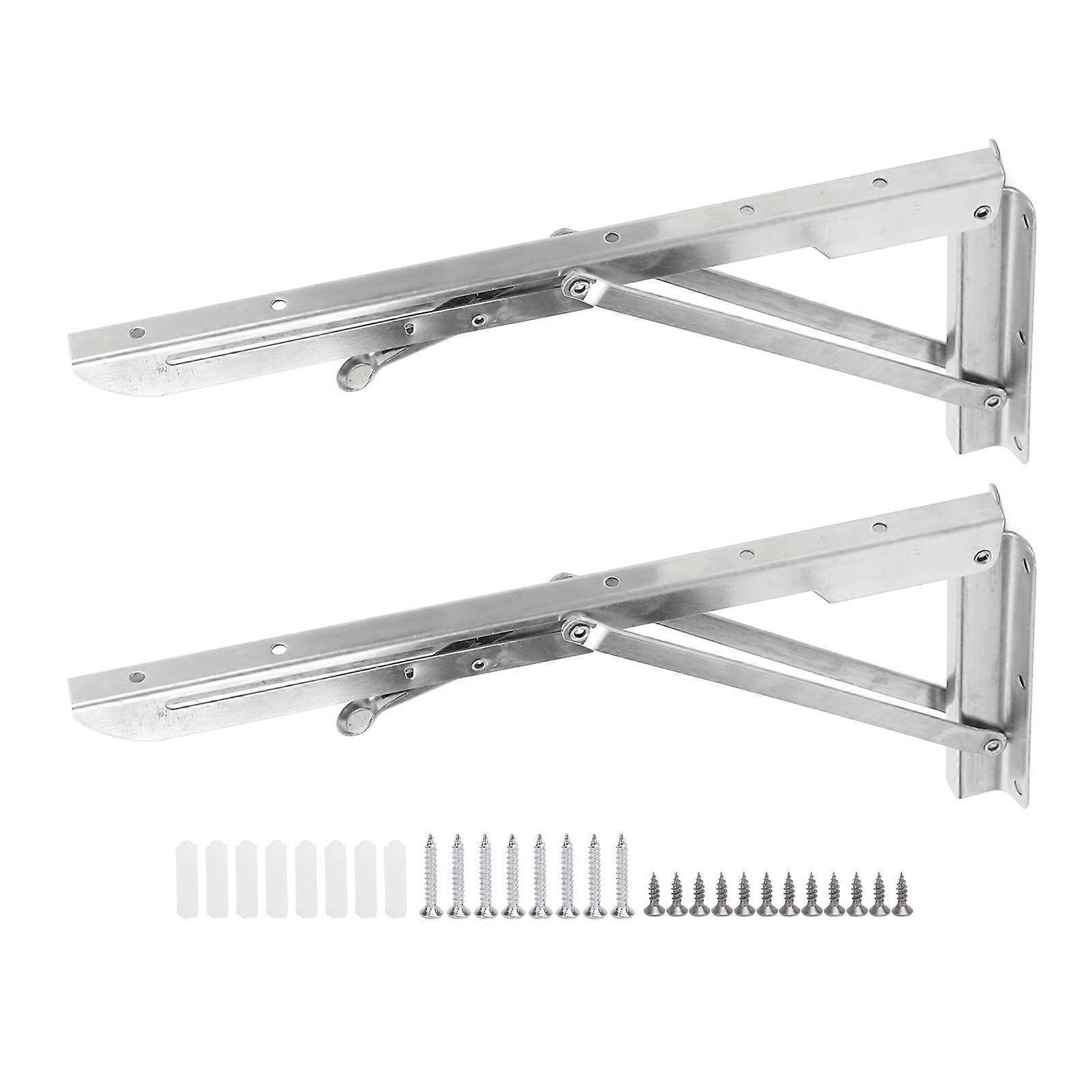 13.6 inch Folding Table, Heavy Duty Stainless Steel Wall Shelf, Wall Mounted Table Bracket for Boat, Yacht, RV