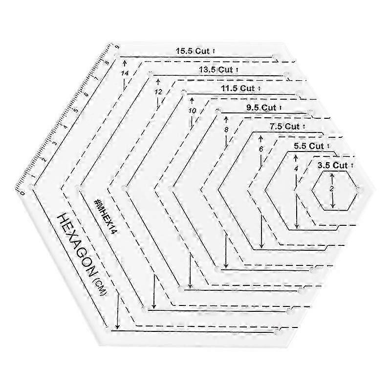Hexagon Quilting Ruler Patchwork Plastic Template Diy Sewing Tools Useful