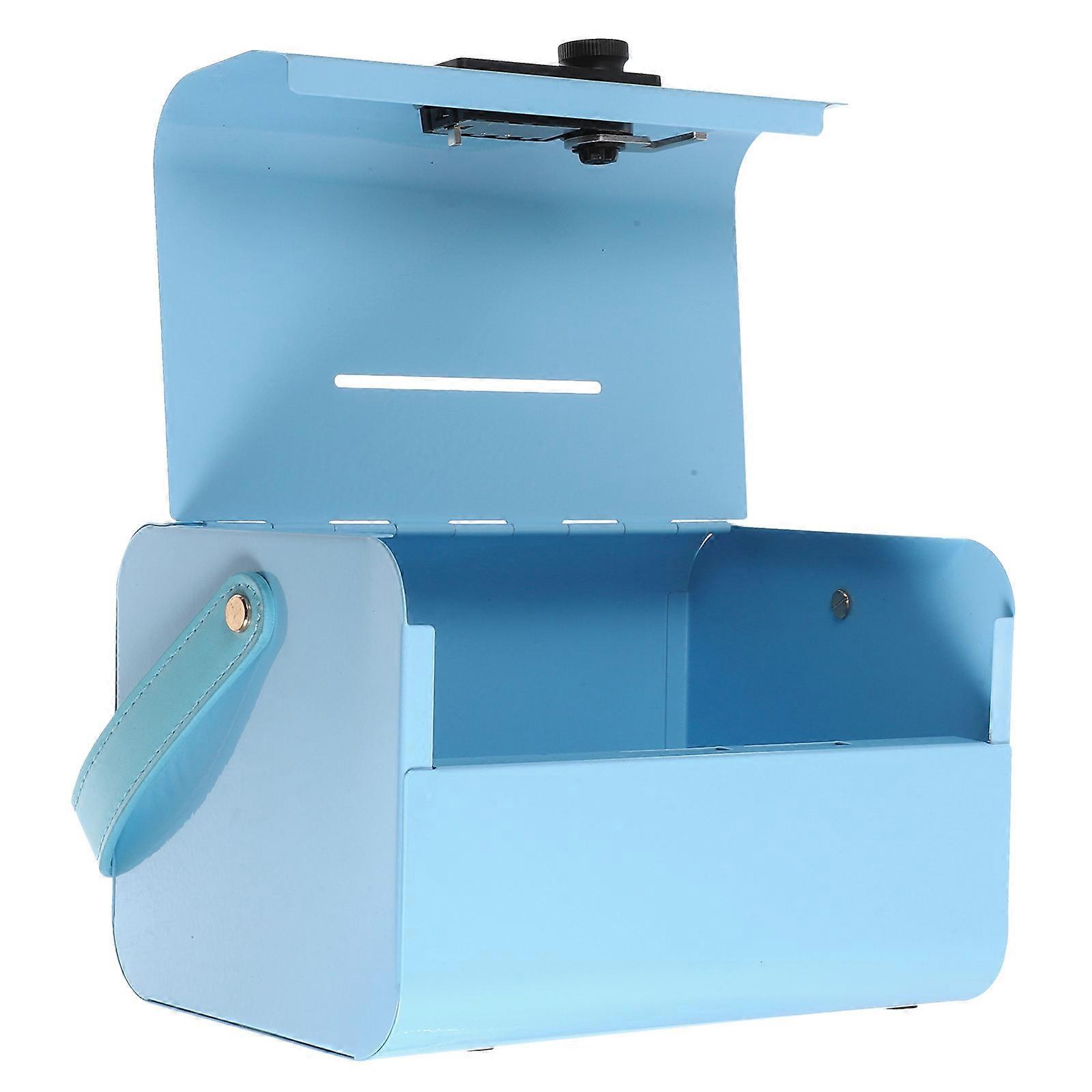 Metal Savings Box Password Protection Storage Adorable Character Design Piggy Bank For Kids Saving Money Blue 1Pack