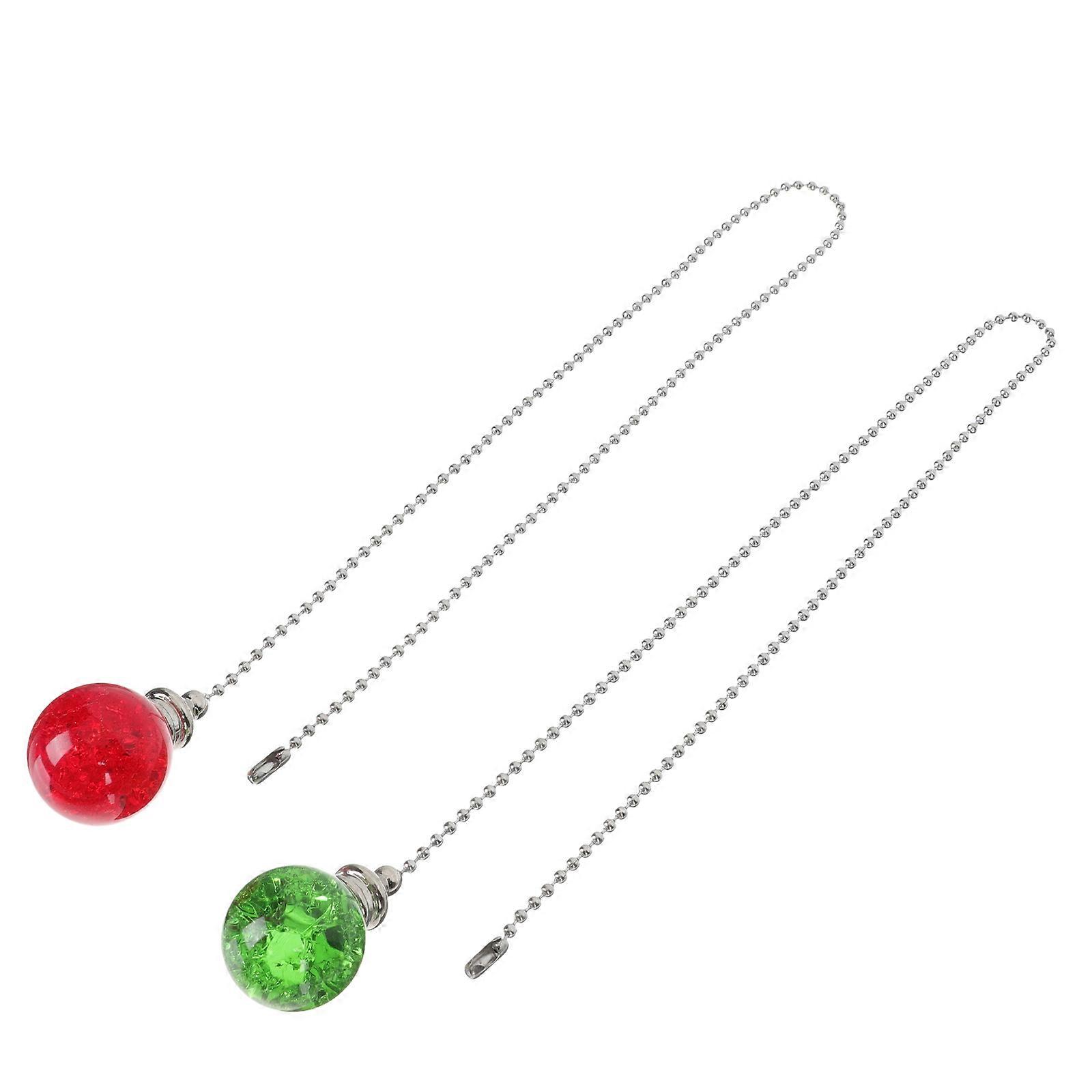 Ceiling Crystal Ball Pull Chains Light Extension Workshop 53x2.5cm 2Pcs
