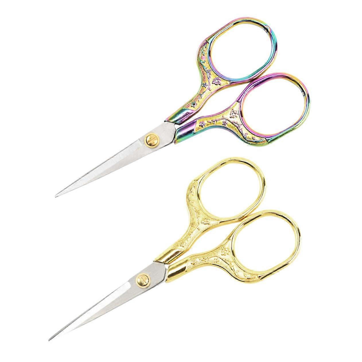 2 pieces retro household scissors for crafts sharp tailor scissors for yarn for DIY office school and craft