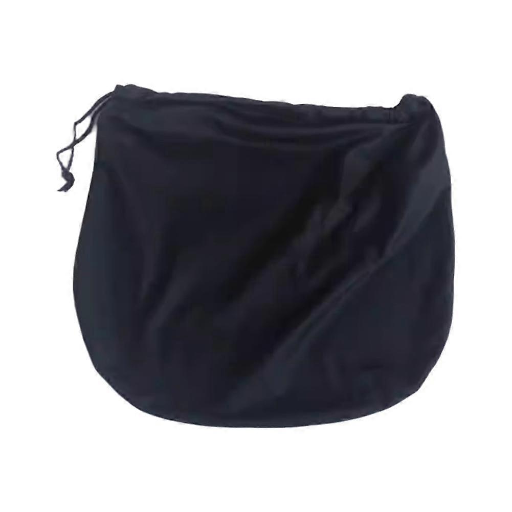 Black Plush Helmet Storage Bag Drawstring Pouch For Motorcycle Scooter Moped Scratch Protection Soft Fleece Lining Easy Storage