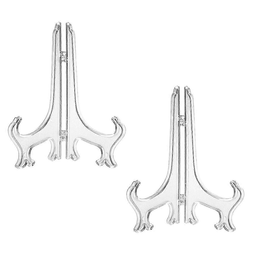 Plate Display Stands Transparent Plastic Plate Bracket Desktop Dish Holder Holding Photos 10 Inch 10Set