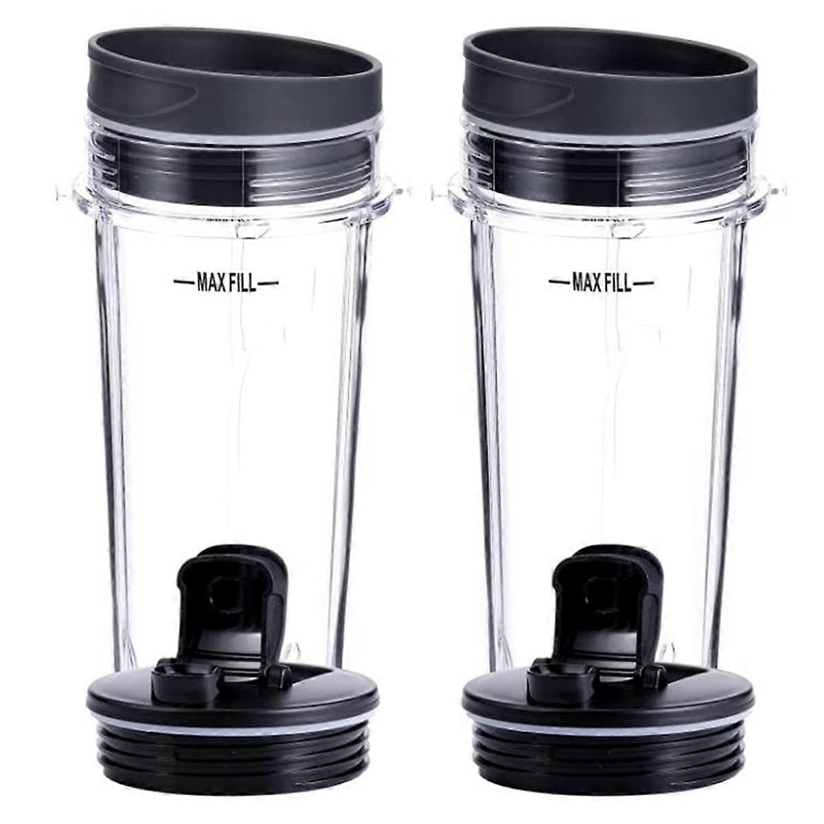 2 x 16 Oz Cups With Four Lids For BL660 BL770 BL740 QB3000 BL810 Blender Accessories
