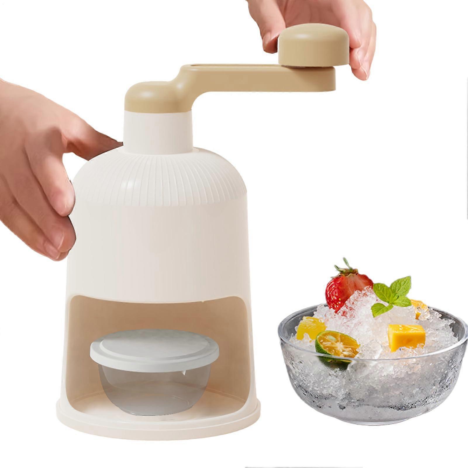 Ice Crusher Machine, Manual Ice Scoop, Snowflake Maker for Manual Household Scissors Maker for Homemade Cocktails, Snow Wipes Beige