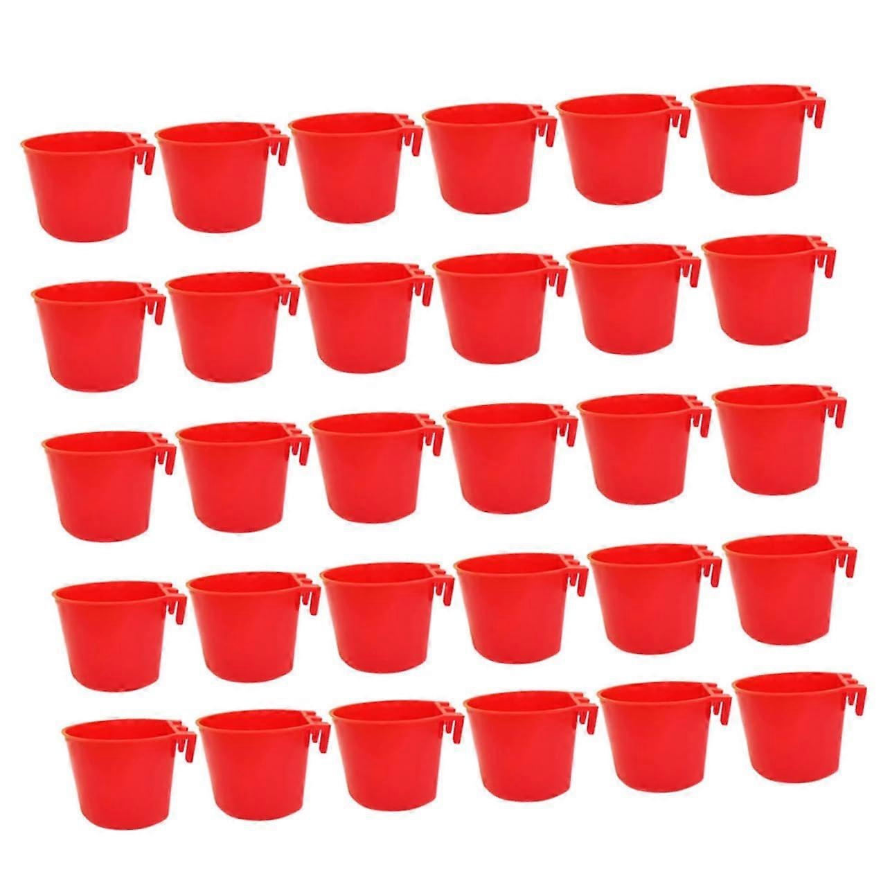 Bird Feeder Water Dispenser for Parrots Chicken Cage Cup PP Red