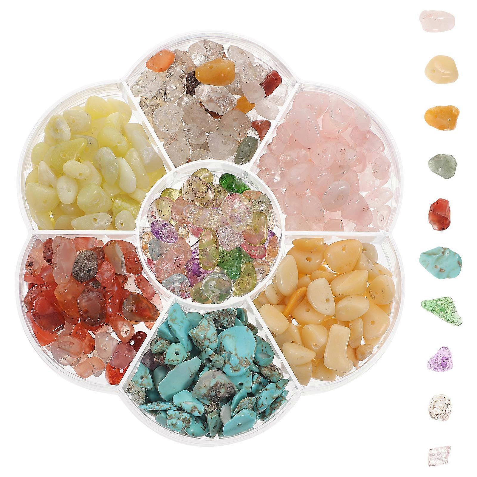 Jewelry Beads Irregular Gravel Beads Diy Jewelry Making Handcraft Accessory Assorted Color 0.8X0.6cm 1 Set